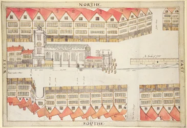 Karte von Cheapside, London, 1585